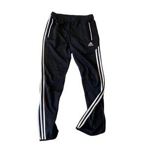Adidas Soccer Track Warm Up Pants Ankle Zip Black Size Small